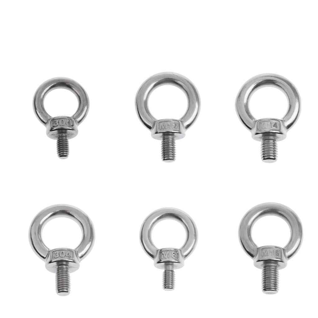 304 Stainless Steel Machine Shoulder Lift Eye Bolt Din 580 Marine Silver