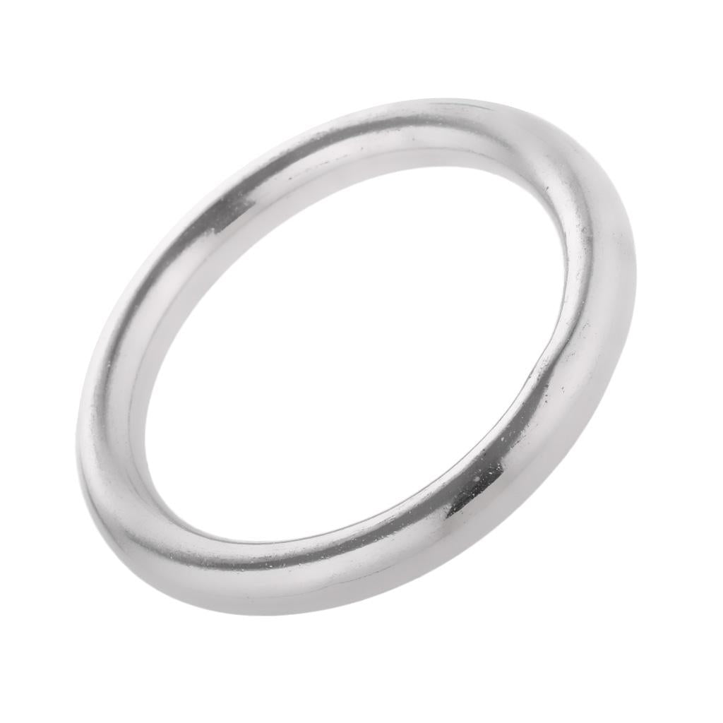 2x Boat Marine 304 Stainless Steel Polished O Ring Smooth Welded 8x70mm