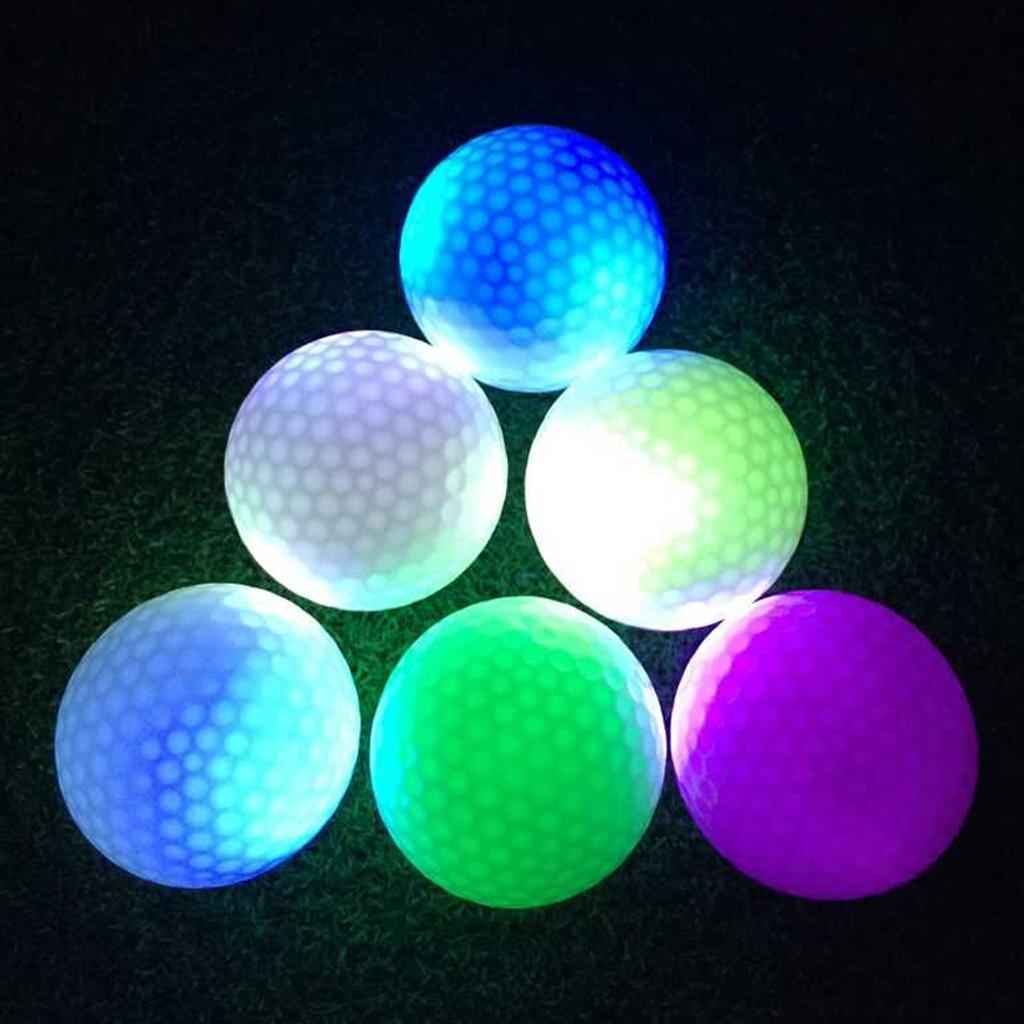 Glow In Dark Colorful LED Light Up Golf Ball Official Size Tournament Ball