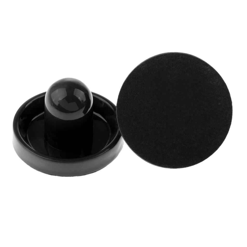 2 Pieces Air Hockey Felt Pushers Goalie Handles Paddles Replacement Medium Black