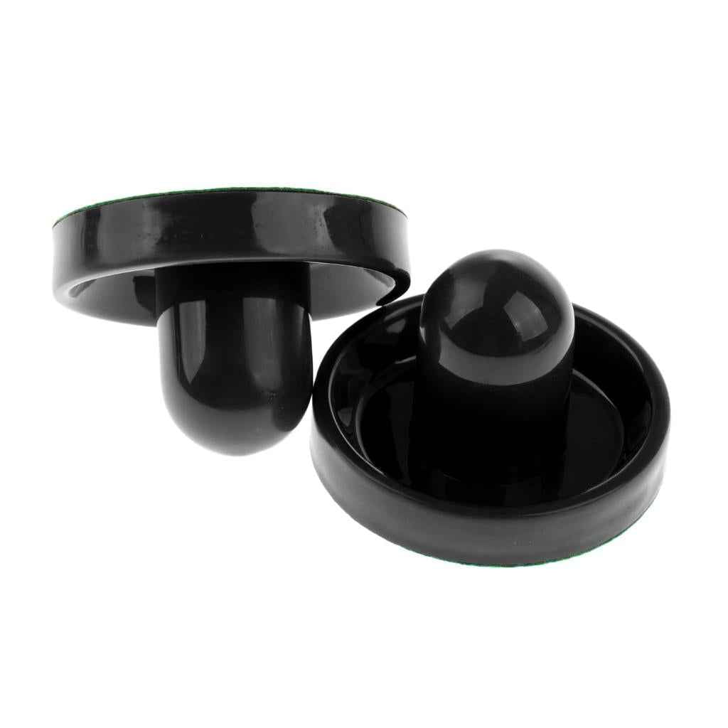 2 Pieces Air Hockey Felt Pushers Goalie Handles Paddles Replacement Medium Black