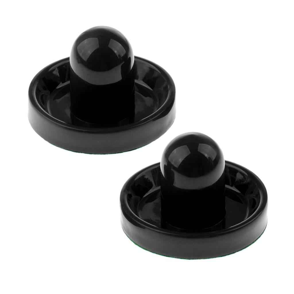 2 Pieces Air Hockey Felt Pushers Goalie Handles Paddles Replacement Medium Black
