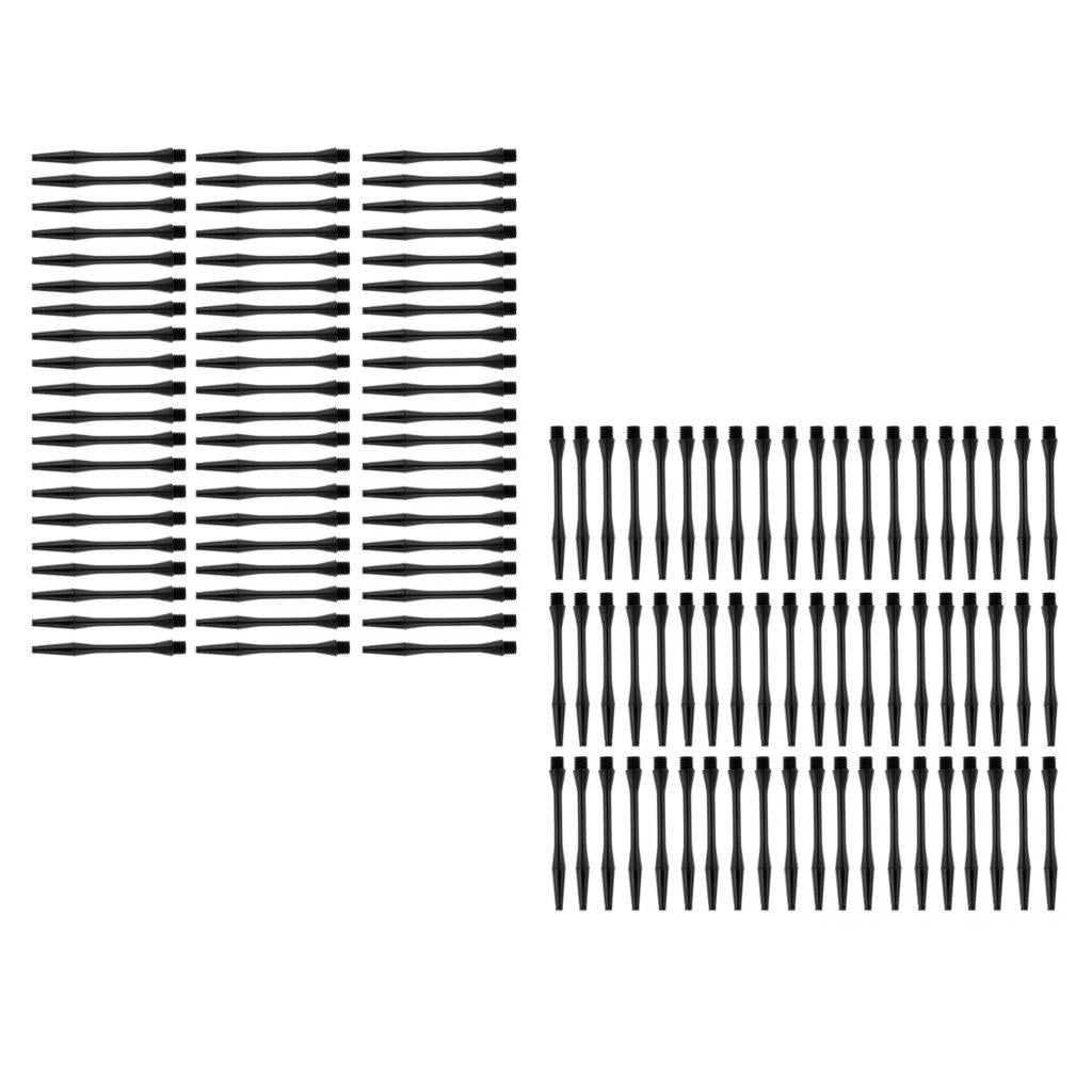 120 Pcs 54mm Thread Plastic Re-Grooved Dart Stems Shafts Black