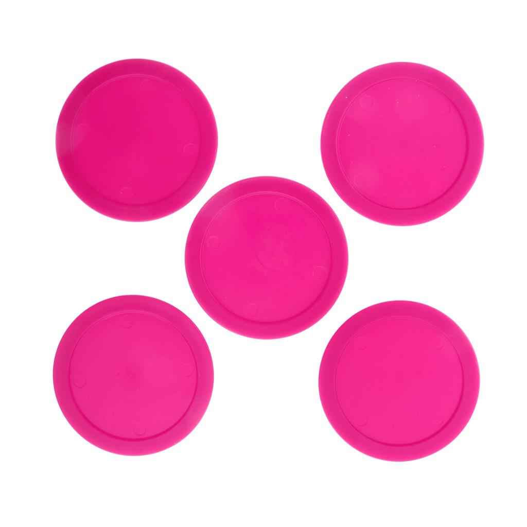 5 Pieces 62mm Air Hockey Replacement Pucks for Full Size Air Hockey Tables Pink