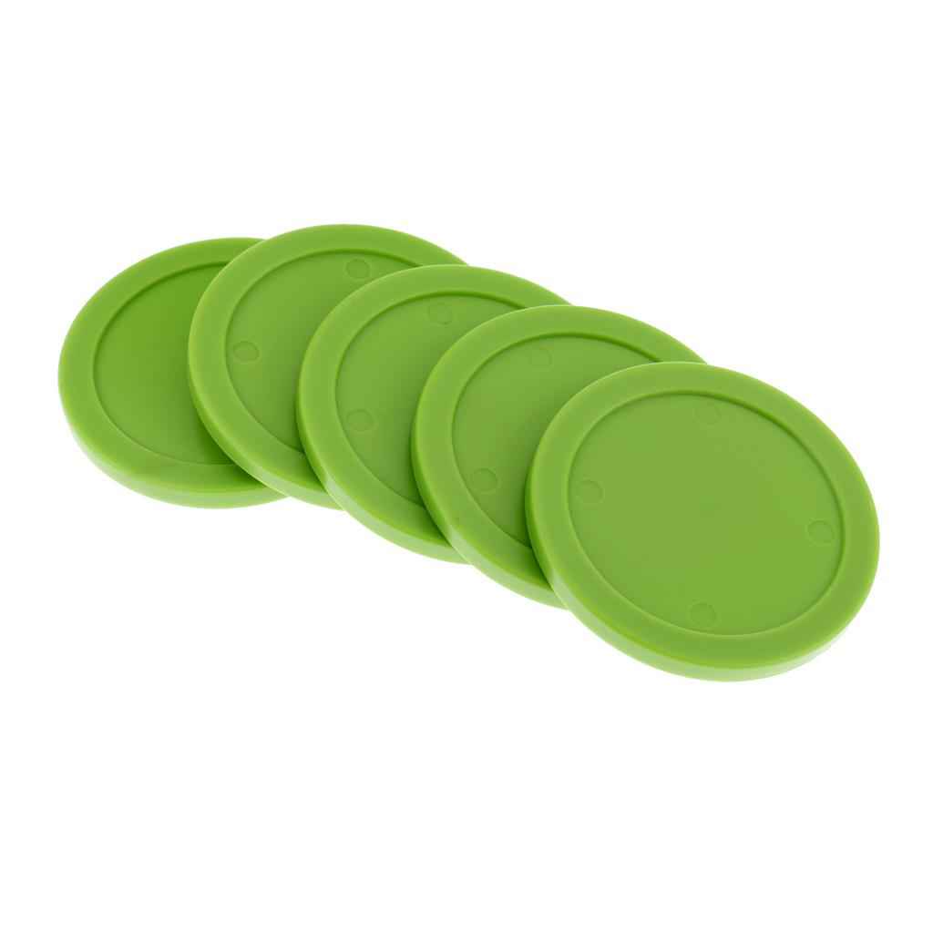 5 Pieces 62mm Air Hockey Replacement Pucks for Full Size Air Hockey Tables Green
