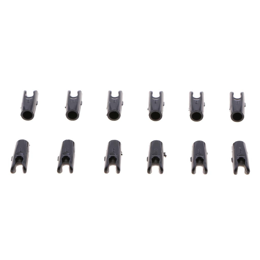 2x12 Pcs Plastic Arrow Nocks SHAFT TAILS for Archery Hunting Shooting Black