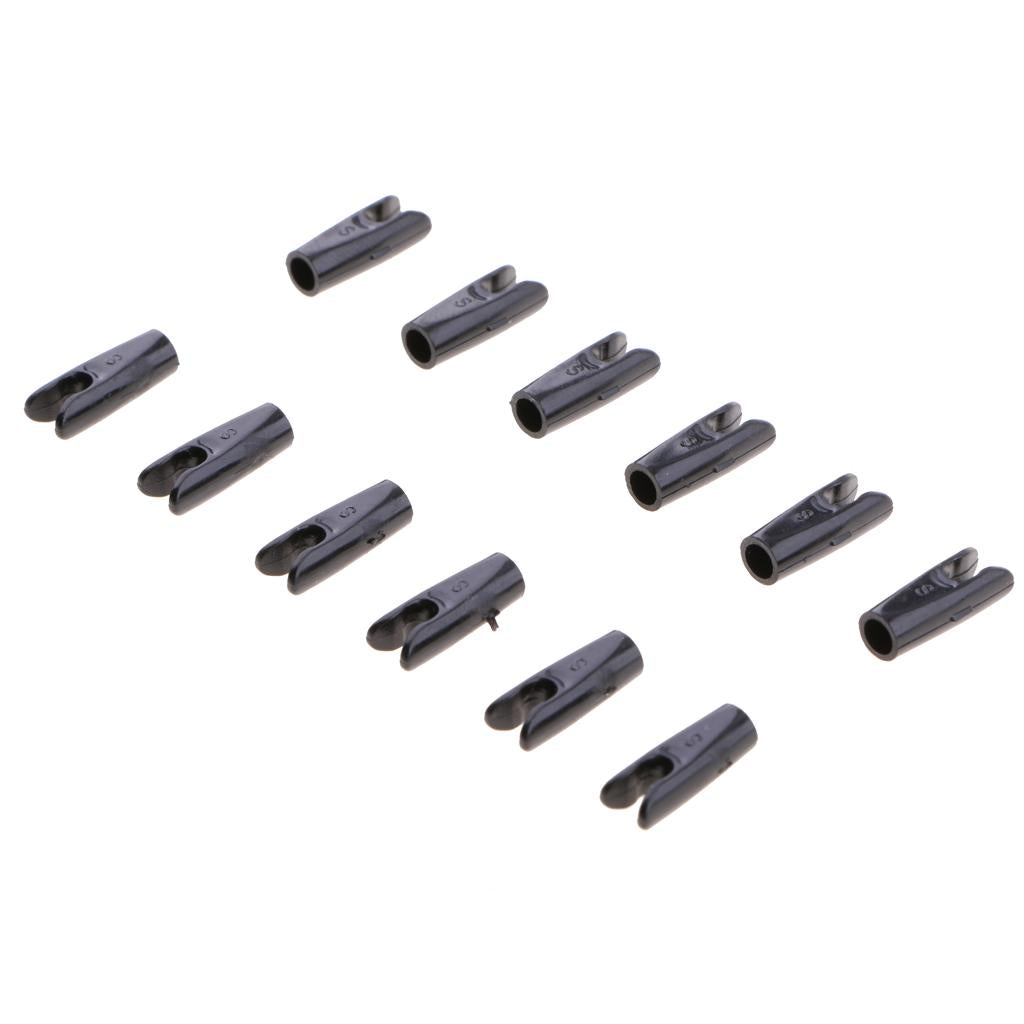 4x12 Pcs Plastic Arrow Nocks SHAFT TAILS for Archery Hunting Shooting Black