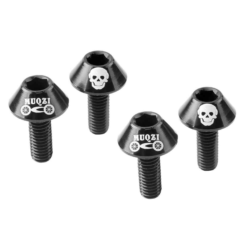 4x Lightweight Aluminium Alloy Bike Water Bottle Cage Bolts M6 Screws Black