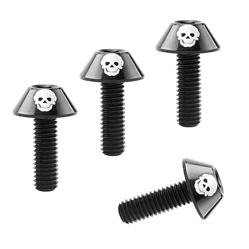 4x Lightweight Aluminium Alloy Bike Water Bottle Cage Bolts M6 Screws Black