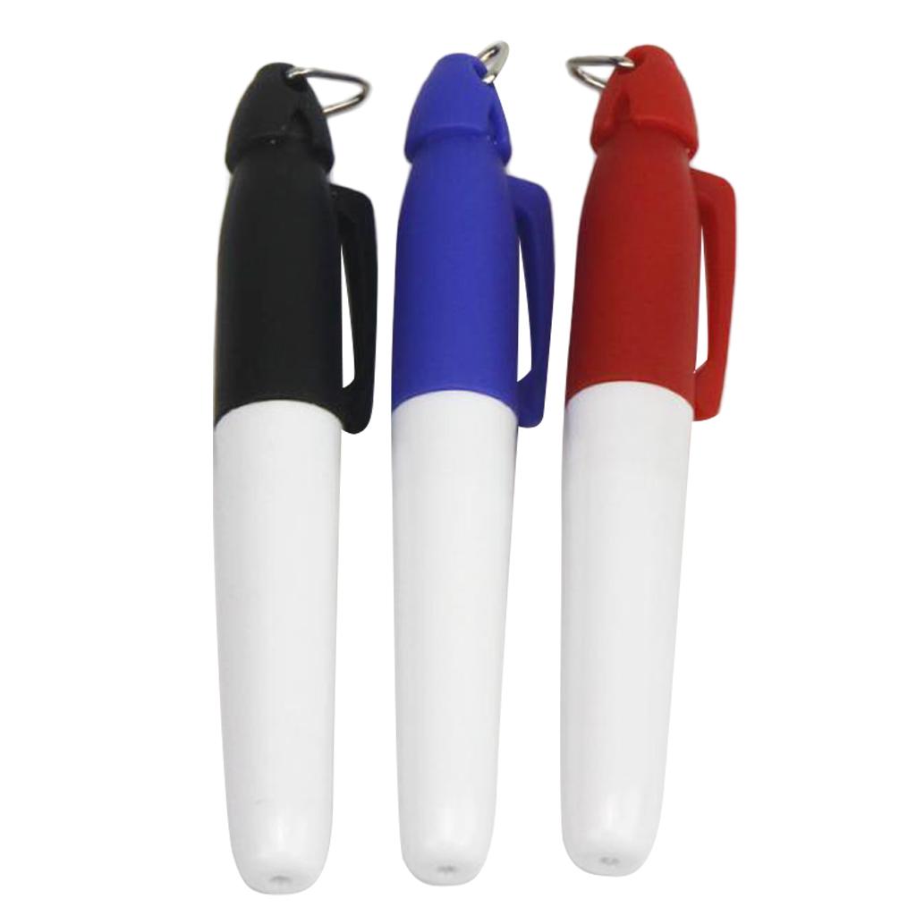 3xGolf Ball Liner Marker Line Drawing Alignment Tool with 3 Markers White