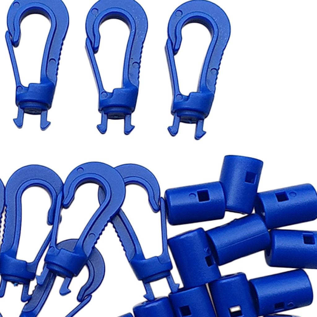 2x20pcs Plastic Snap Hook Bungee Cord Hooks Shock Cord Hooks for Diving 5cm
