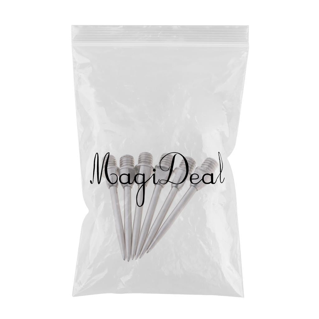 2x6 Pieces Darts Steel Tip Replacement Points Standard 2BA Thread Silver