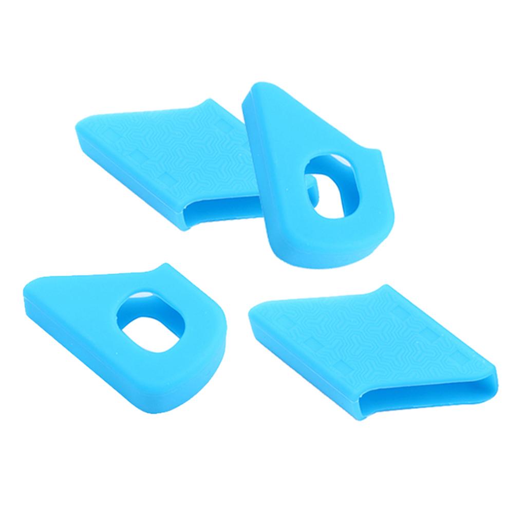 4x2 Pairs Bike Chain Set Boots Crankset Crank Arm Protector Covers Caps Blue