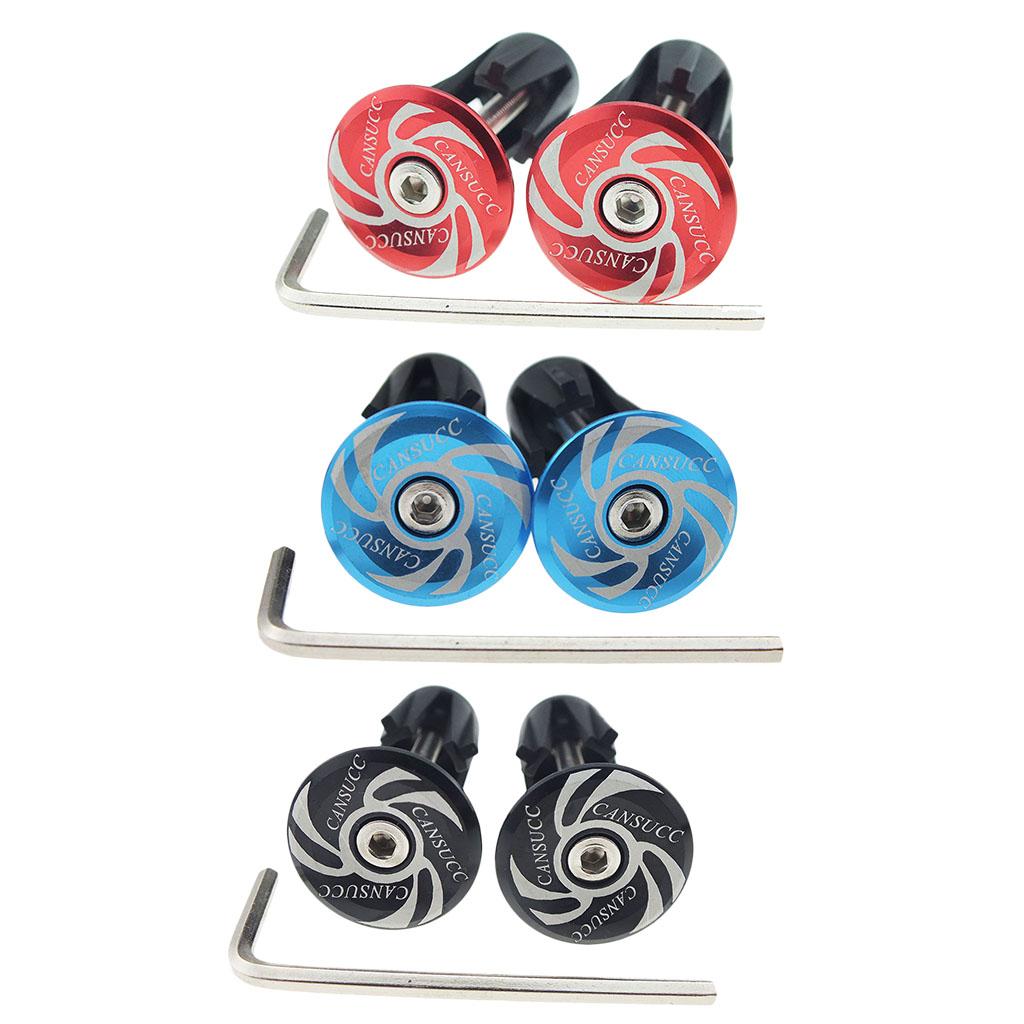 4xMTB Road Bikes Aluminum Handlebar End Plugs Bicycle Handle End Caps Black