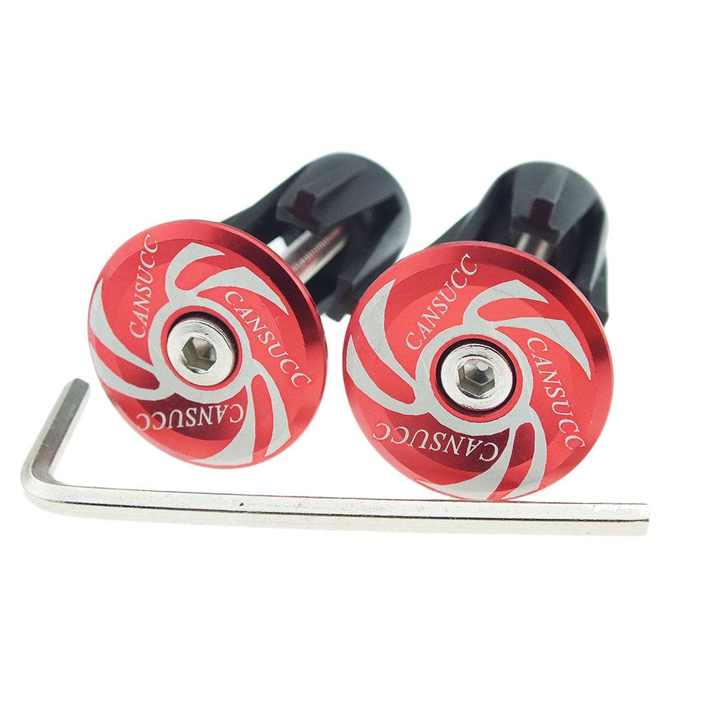 4xMTB Road Bikes Aluminum Handlebar End Plugs Bicycle Handle End Caps Red