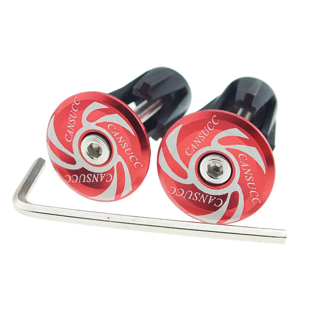 3xMTB Road Bikes Aluminum Handlebar End Plugs Bicycle Handle End Caps Red