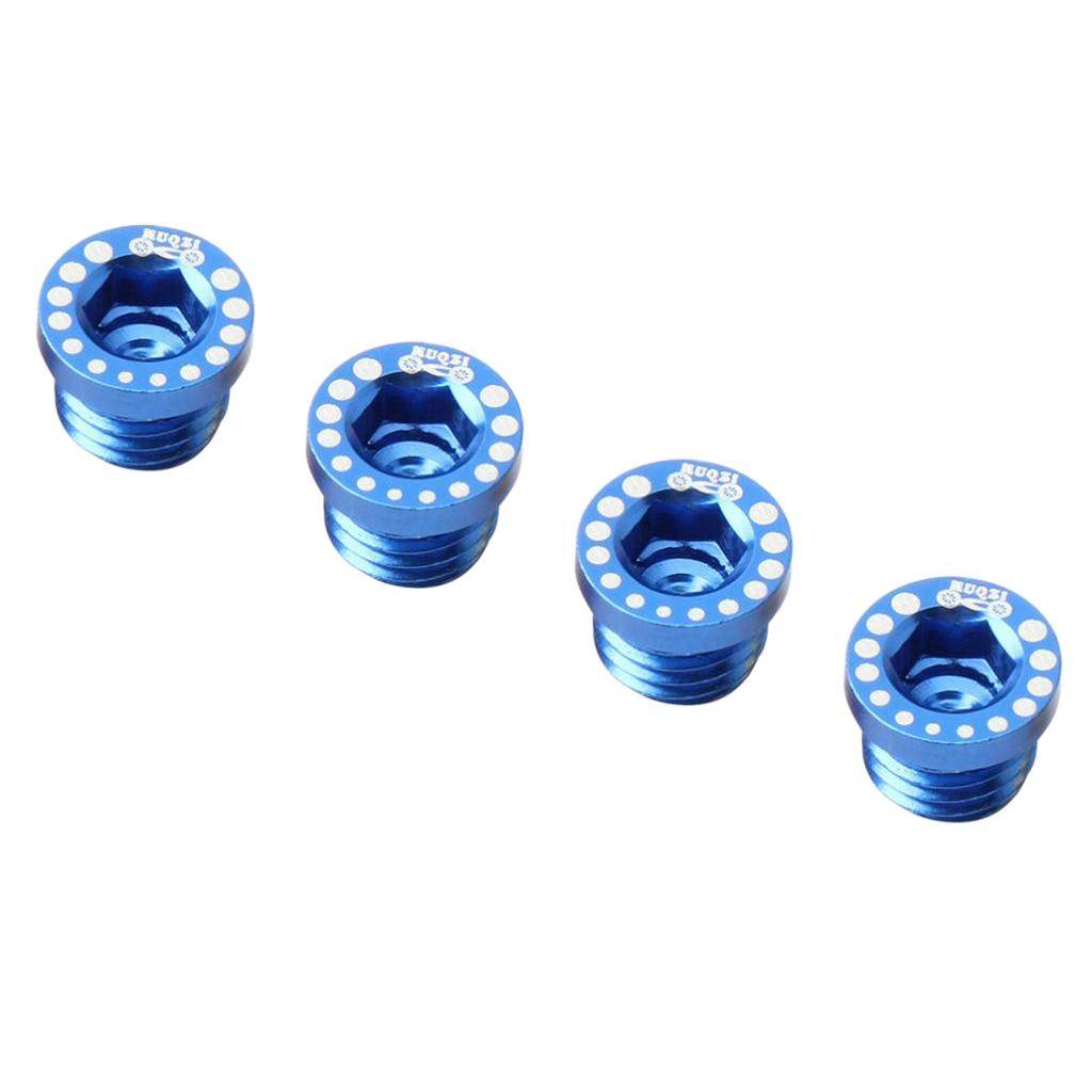 2x4 Pieces Aluminum Alloy Bicycle Screw Bolt for V Brake Hole M10*1.25 Blue