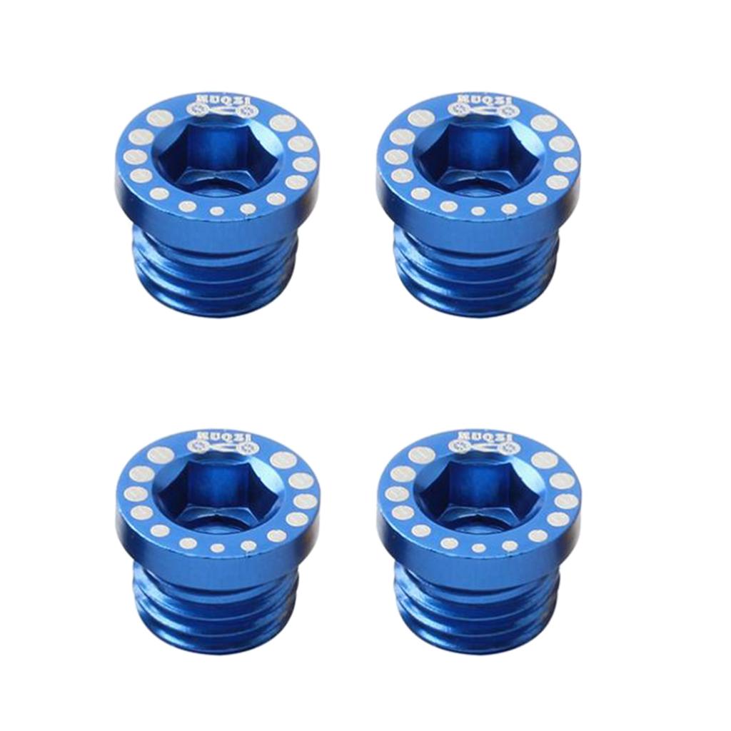 4x4 Pieces Aluminum Alloy Bicycle Screw Bolt for V Brake Hole M10*1.25 Blue