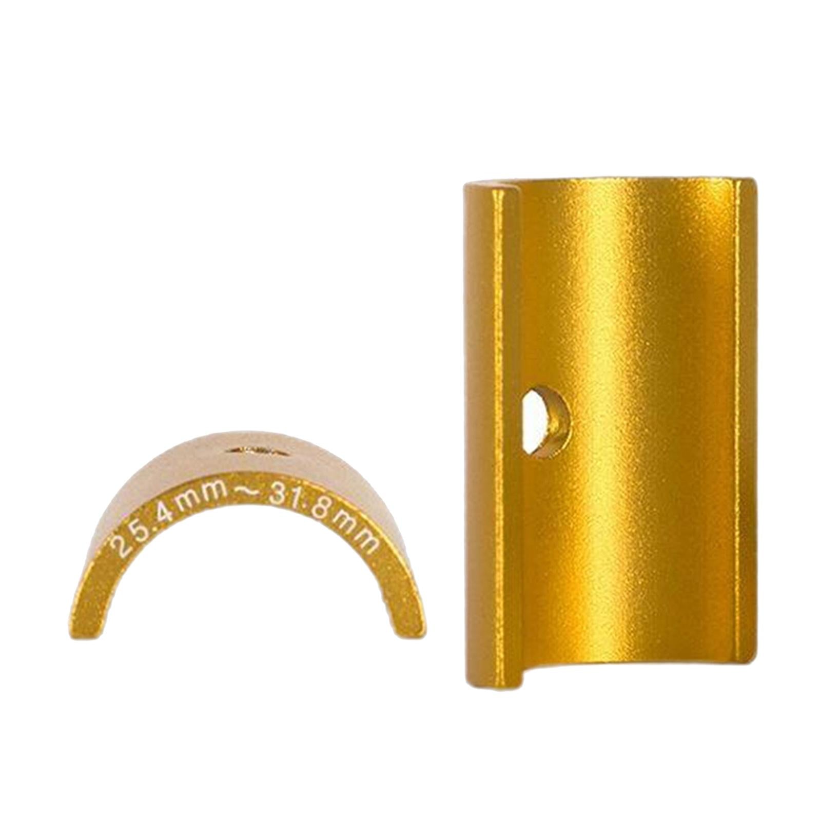 4xBike Stem 25.4 to 31.8mm Shim Handlebar Adapter Spacer - 1 Pair Golden