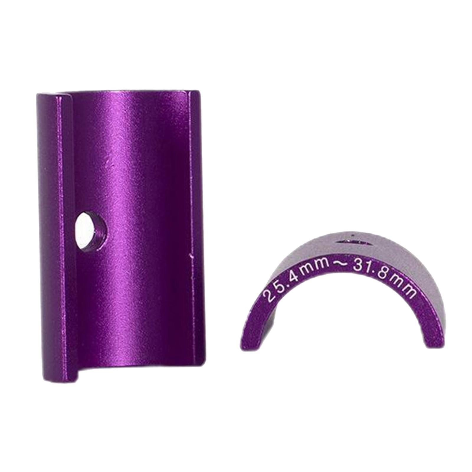 4xBike Stem 25.4 to 31.8mm Shim Handlebar Adapter Spacer - 1 Pair Purple