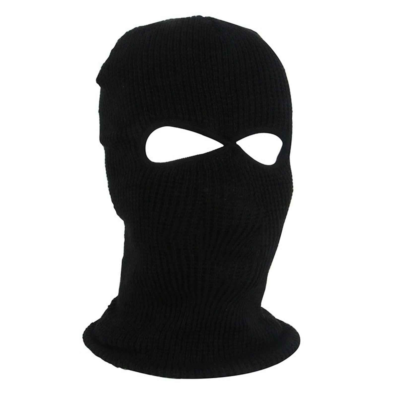 2/3-Hole Knitted Full Face Cover Ski Mask Winter Beanie Hat black 2 hole