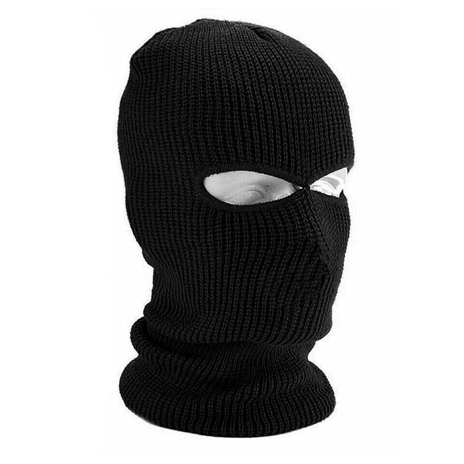 2/3-Hole Knitted Full Face Cover Ski Mask Winter Beanie Hat black 2 hole