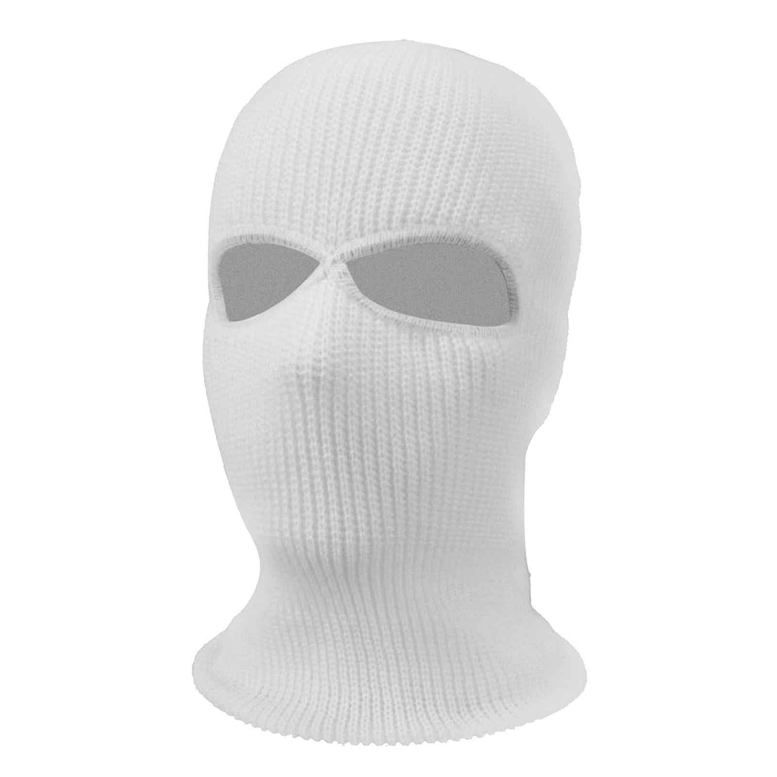 2/3-Hole Knitted Full Face Cover Ski Mask Winter Beanie Hat white 2 hole