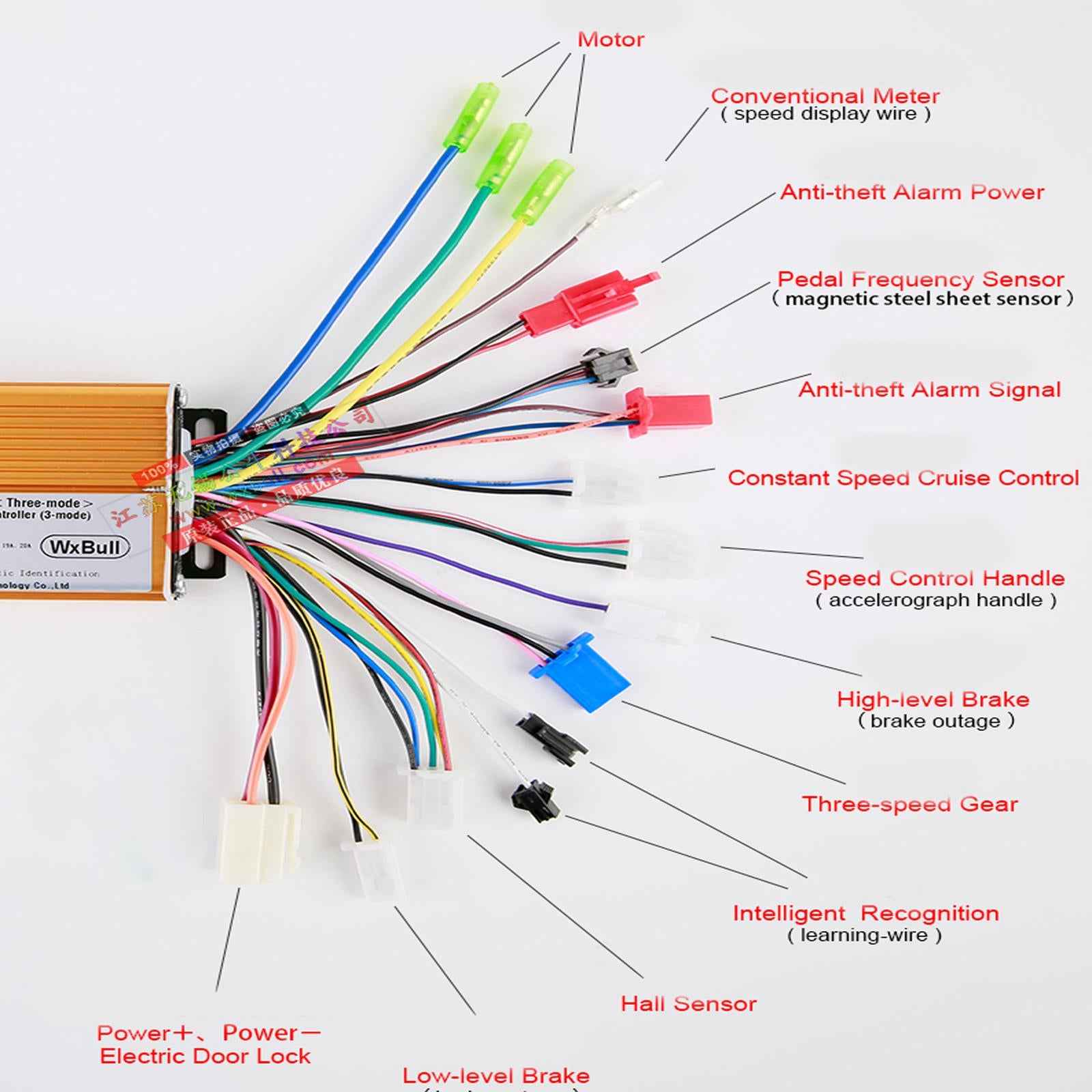 36V/48V 350W Motor Brushless Controller E-Bike Control Box Upgraded Orange