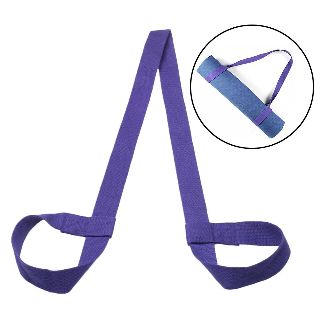 6xCotton Yoga Mat Strap Pilates Mat Carrier Fitness Stretchy Loop Purple