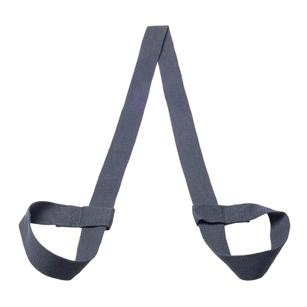 2xCotton Yoga Mat Strap Pilates Mat Carrier Fitness Stretchy Loop Dark Grey