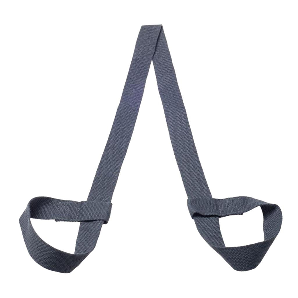 4xCotton Yoga Mat Strap Pilates Mat Carrier Fitness Stretchy Loop Dark Grey