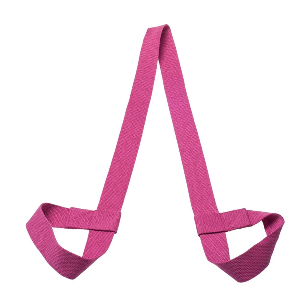 2xCotton Yoga Mat Strap Pilates Mat Carrier Fitness Stretchy Loop Fushia