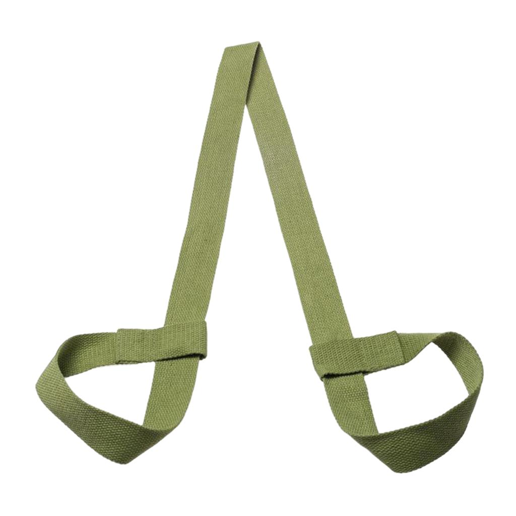 2xCotton Yoga Mat Strap Pilates Mat Carrier Fitness Stretchy Loop Green