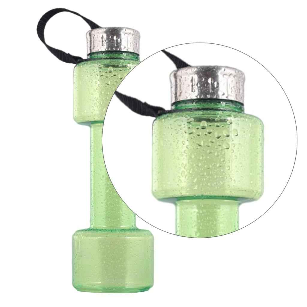 Dumbbell Water Bottle Sports Leakproof Exercise Water Filled Weights Green