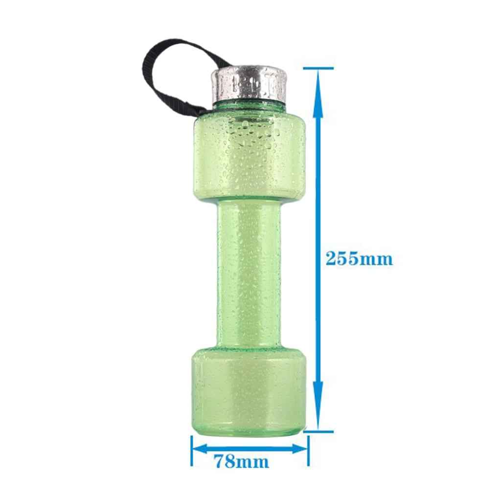 Dumbbell Water Bottle Sports Leakproof Exercise Water Filled Weights Green