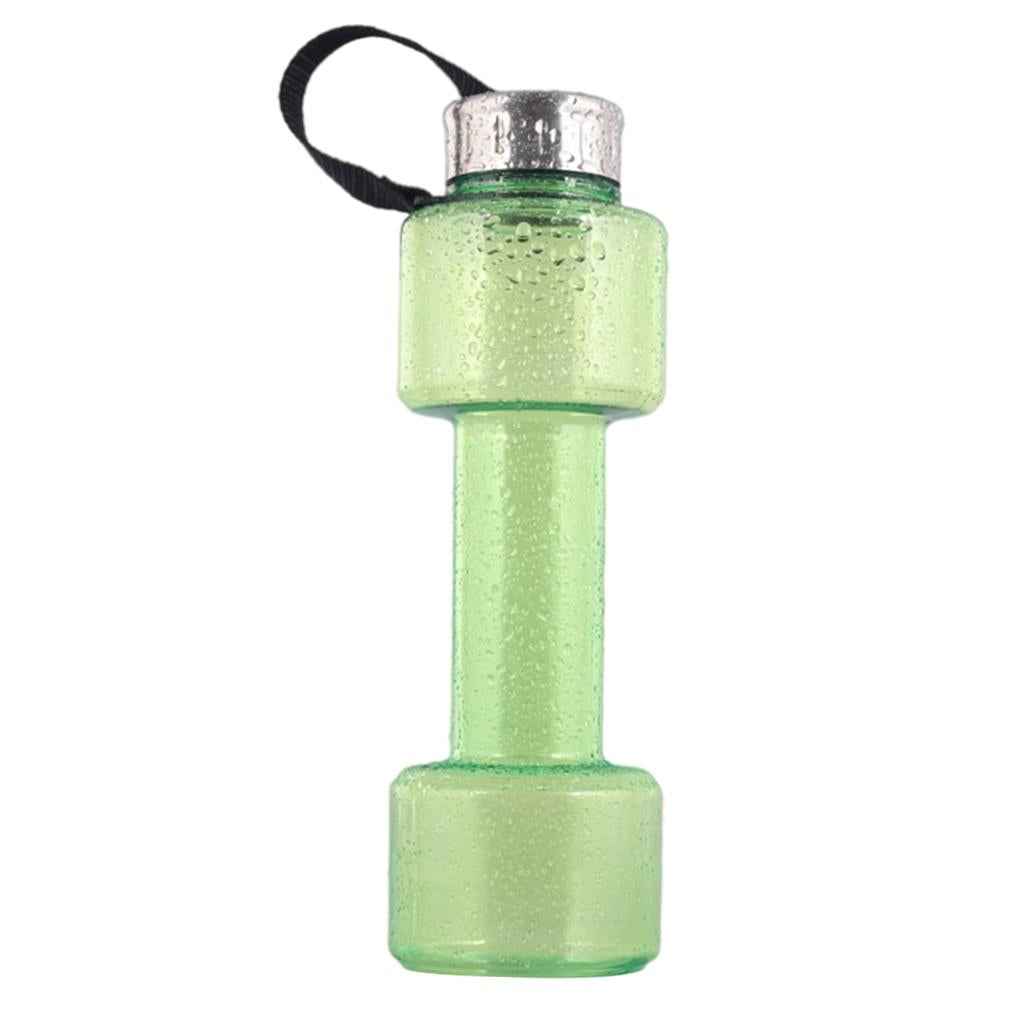 Dumbbell Water Bottle Sports Leakproof Exercise Water Filled Weights Green