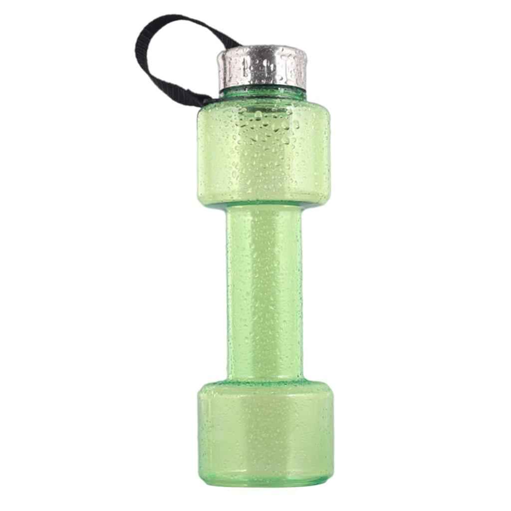Dumbbell Water Bottle Sports Leakproof Exercise Water Filled Weights Green