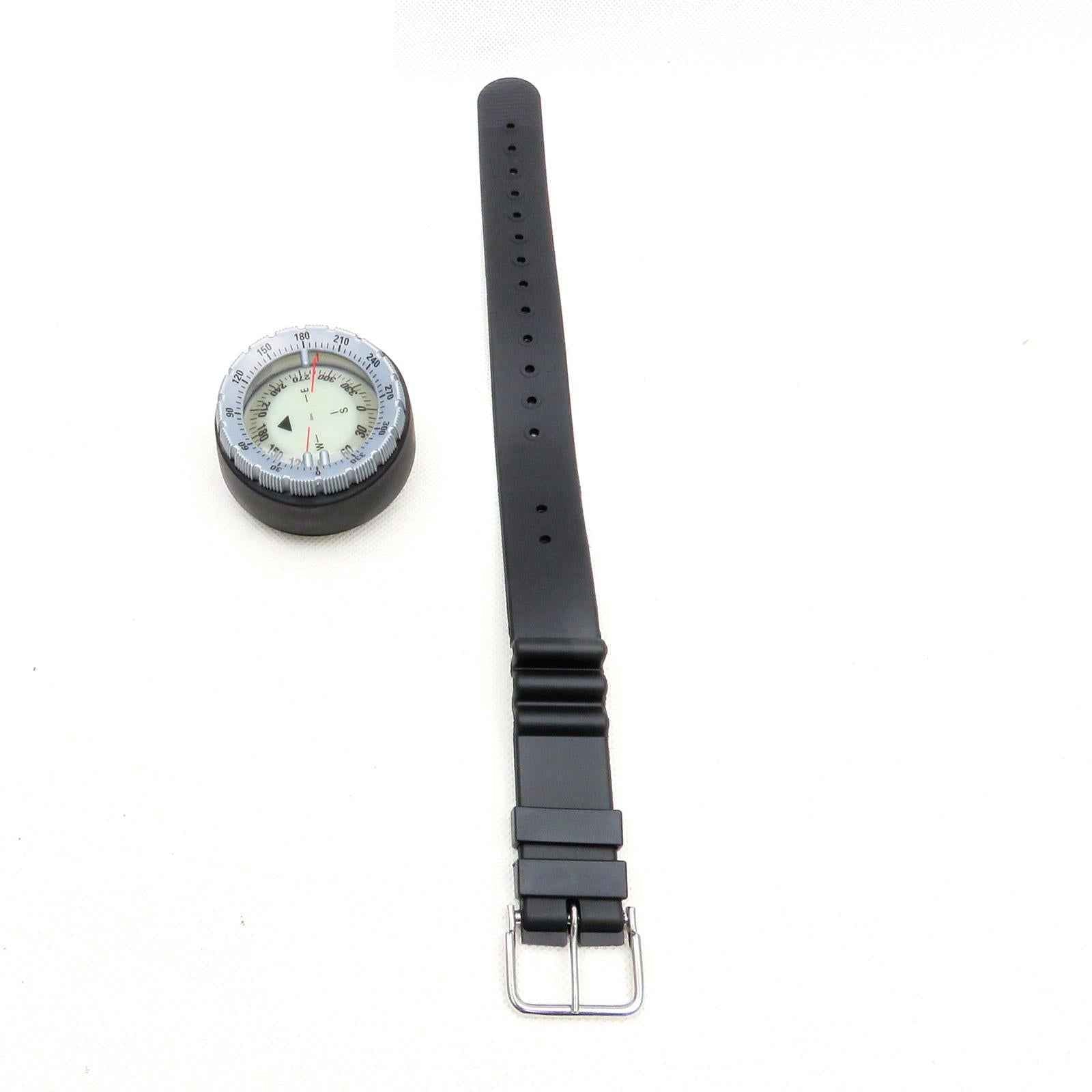 Scuba Dive Underwater Wrist Compass Gauge Max Depth 50m Waterproof Gray