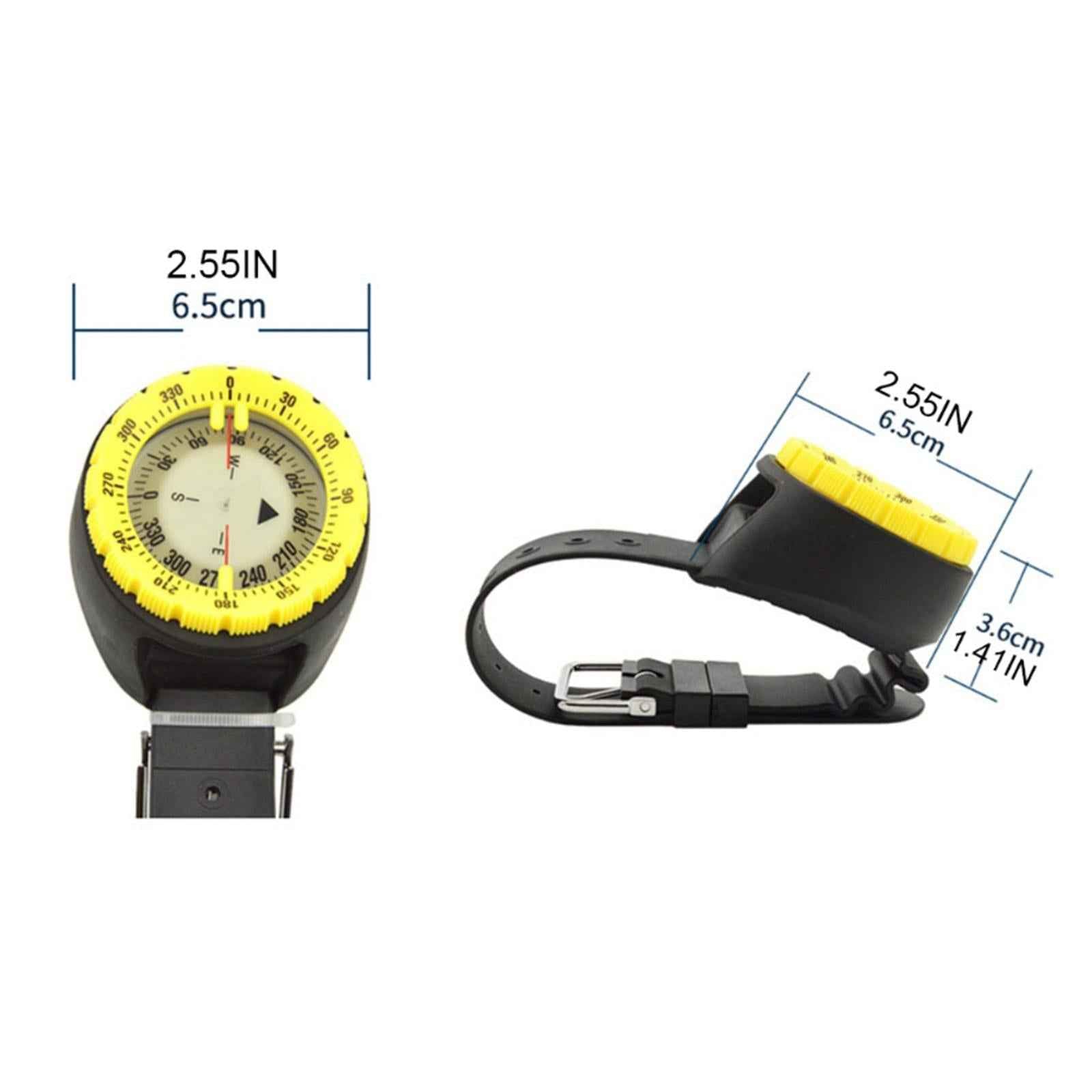 Scuba Dive Underwater Wrist Compass Gauge Max Depth 50m Waterproof Gray