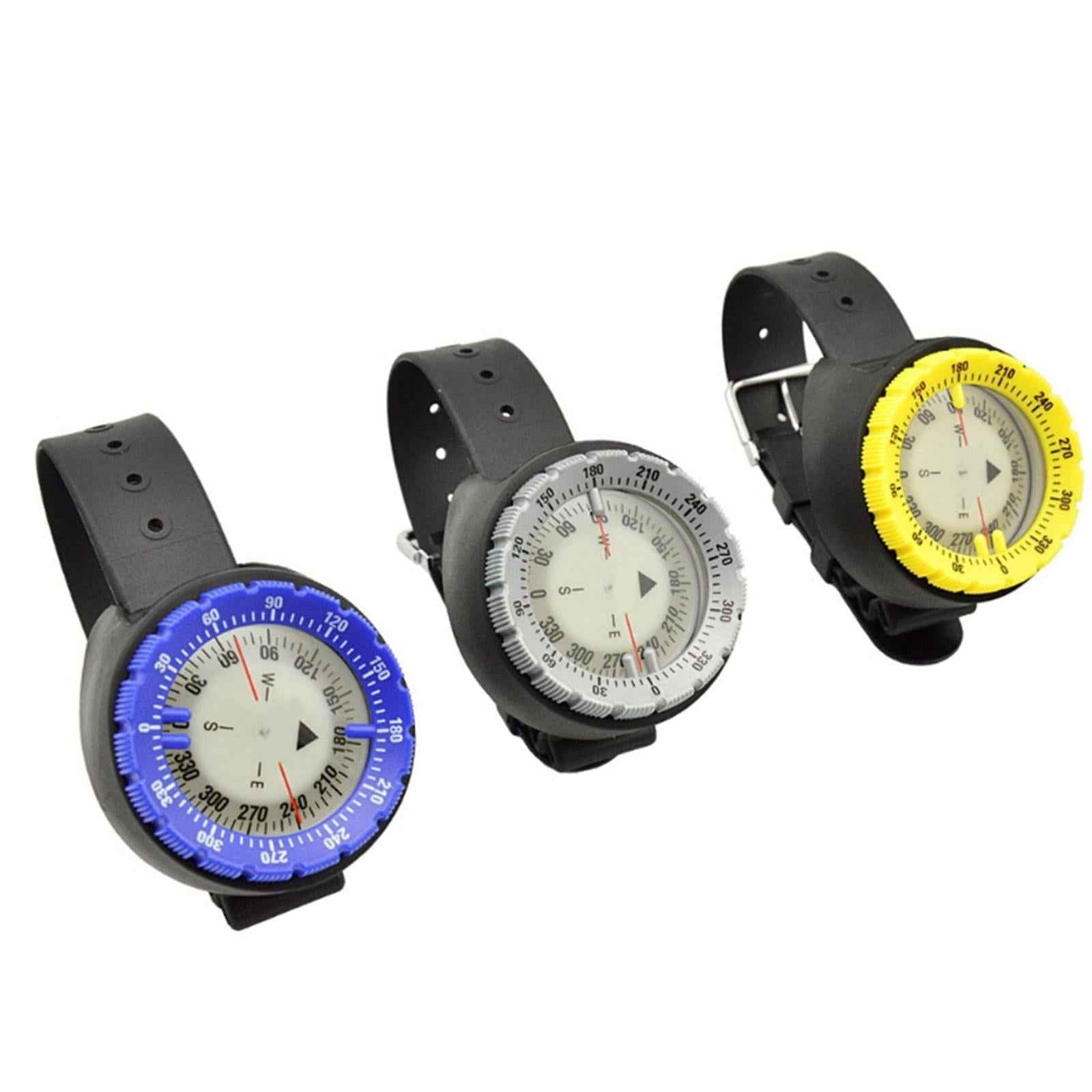 Scuba Dive Underwater Wrist Compass Gauge Max Depth 50m Waterproof Gray