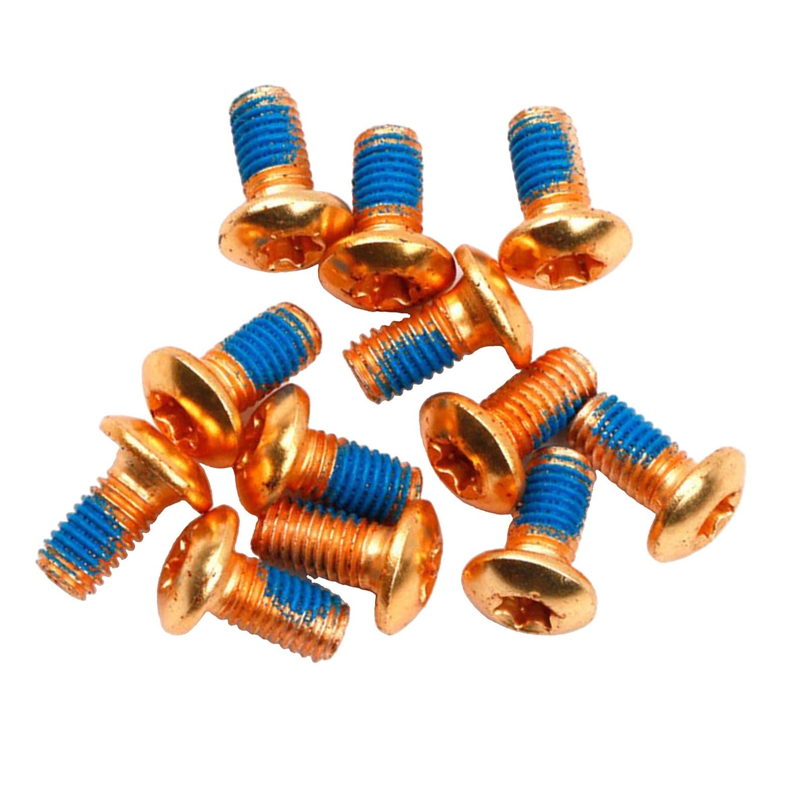 2x12x Bicycle Disc Brake Bolts T25 M5x11.5mm Road Bike Fixing Screws Gold