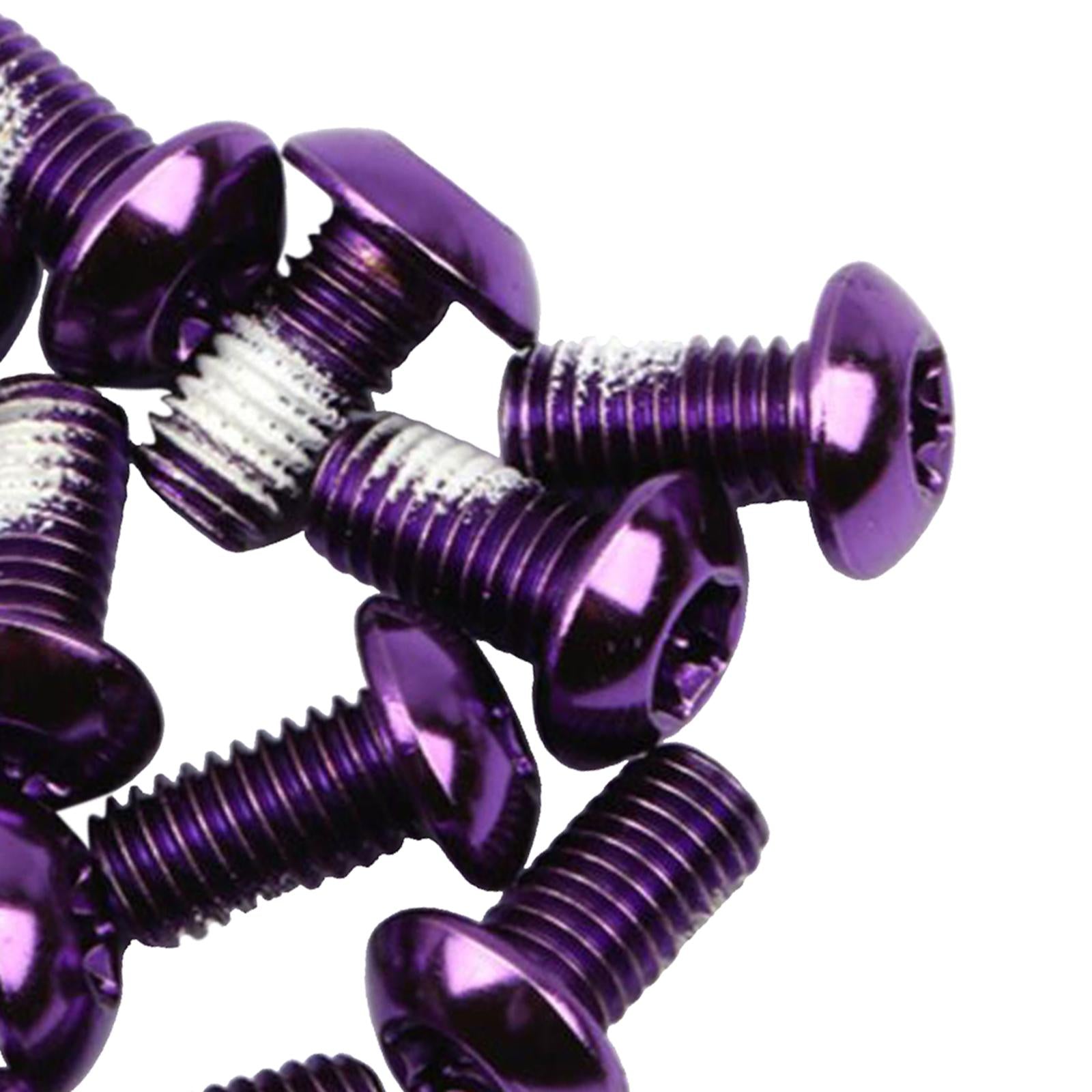 4x12x Bicycle Disc Brake Bolts T25 M5x11.5mm Road Bike Fixing Screws Purple