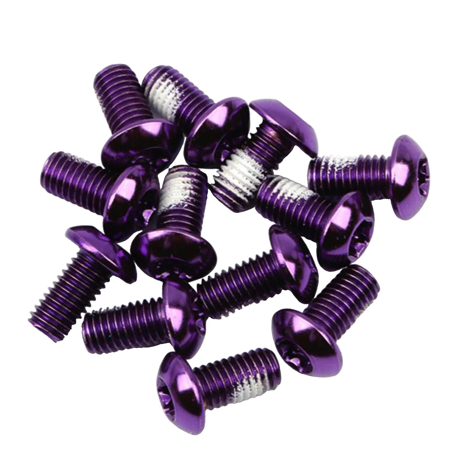 2x12x Bicycle Disc Brake Bolts T25 M5x11.5mm Road Bike Fixing Screws Purple