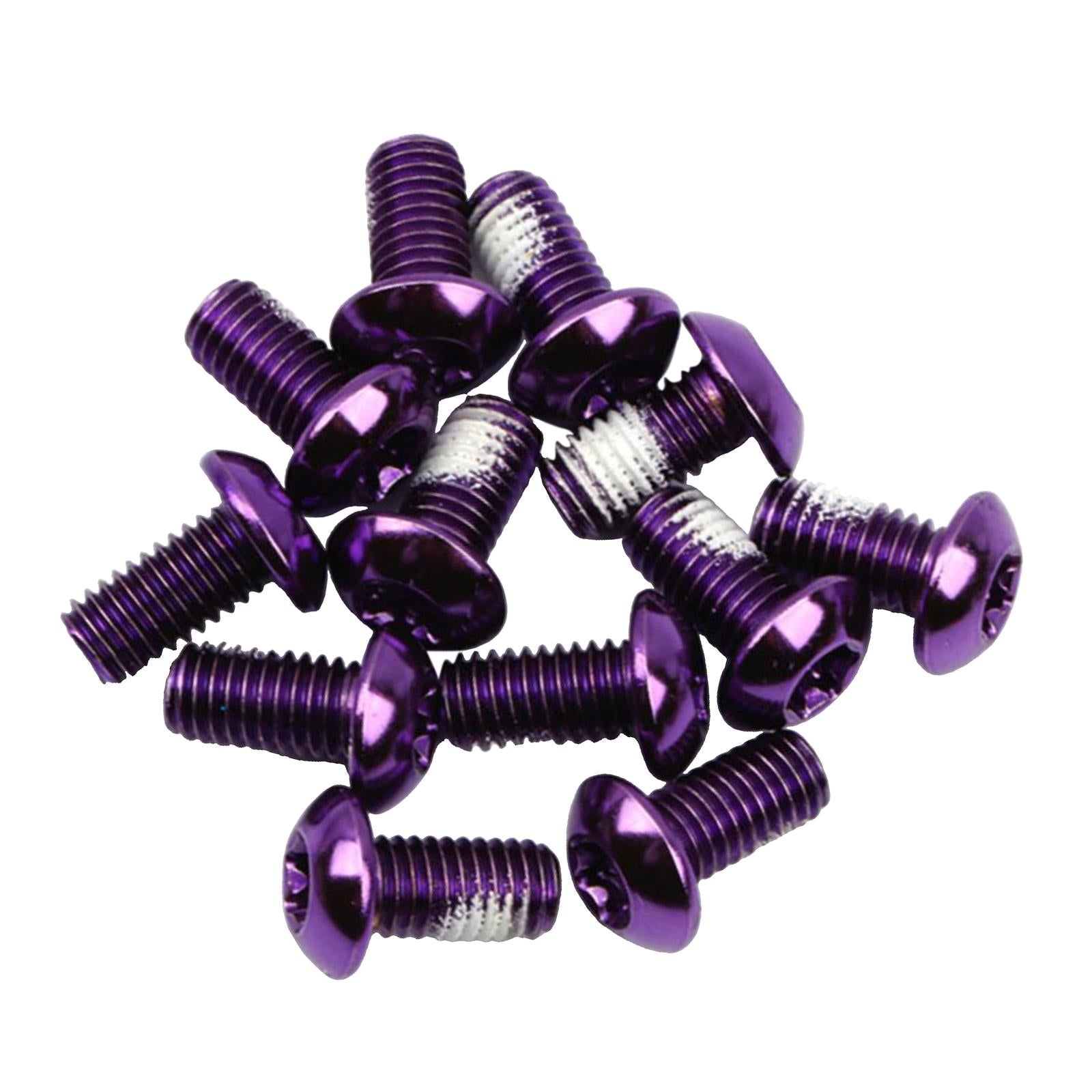 2x12x Bicycle Disc Brake Bolts T25 M5x11.5mm Road Bike Fixing Screws Purple