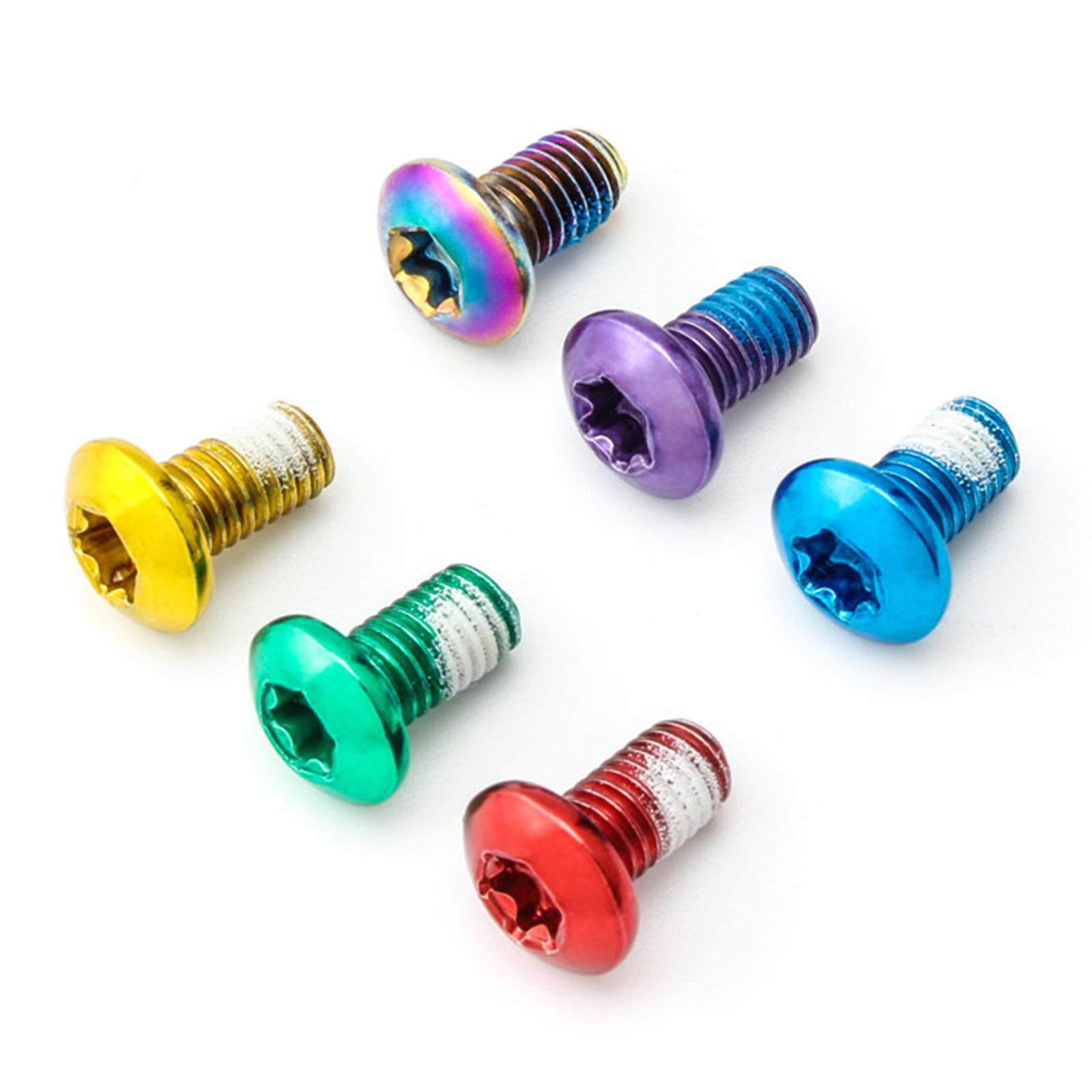 4x12x Bike Disc Brake Rotor Bolt M5x9mm T25 Screw Water Cage Mount Bolt Mixed Color