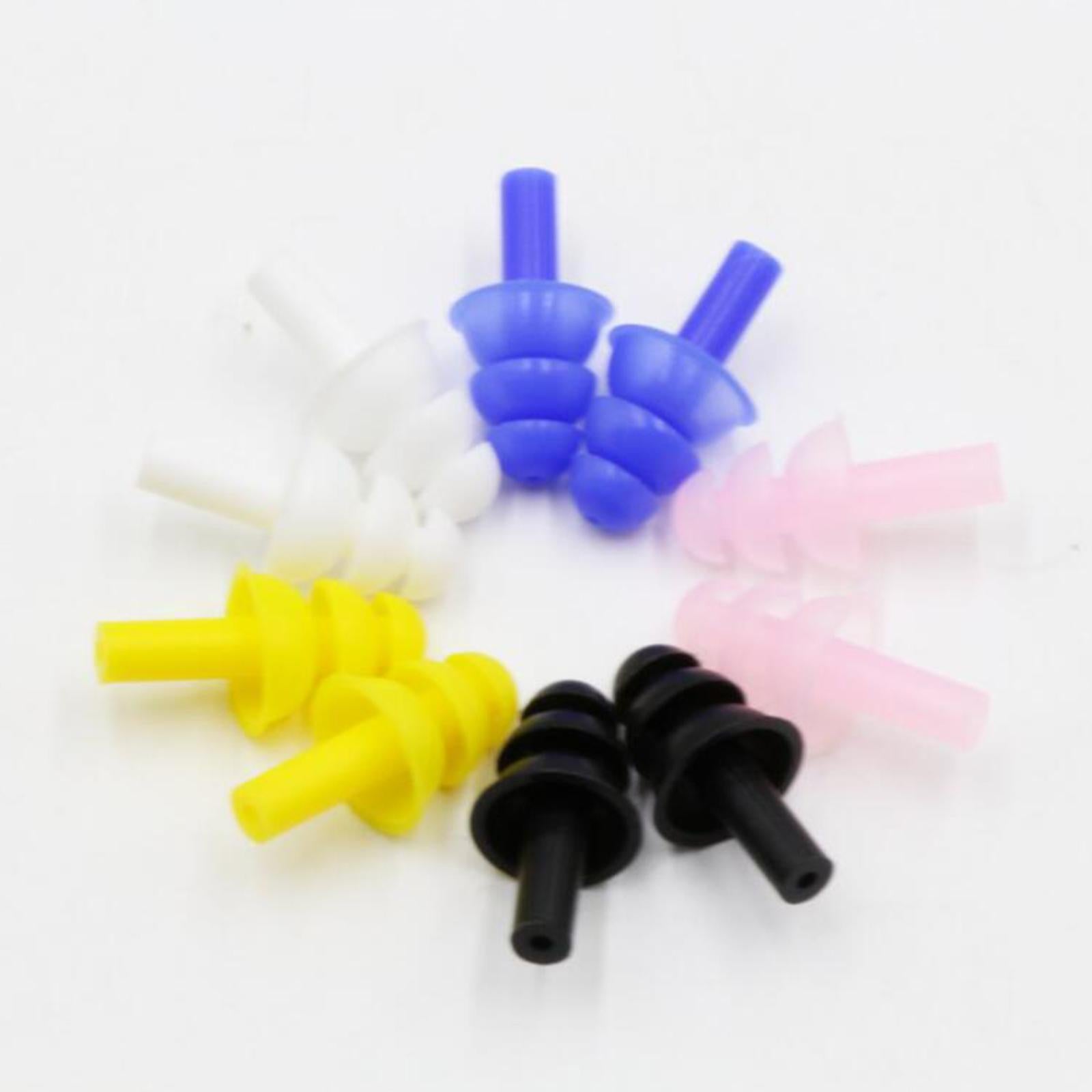 3x1 Set Silicone Ear Plugs Nose Clip Hearing Protection Waterproof for Adults Yellow