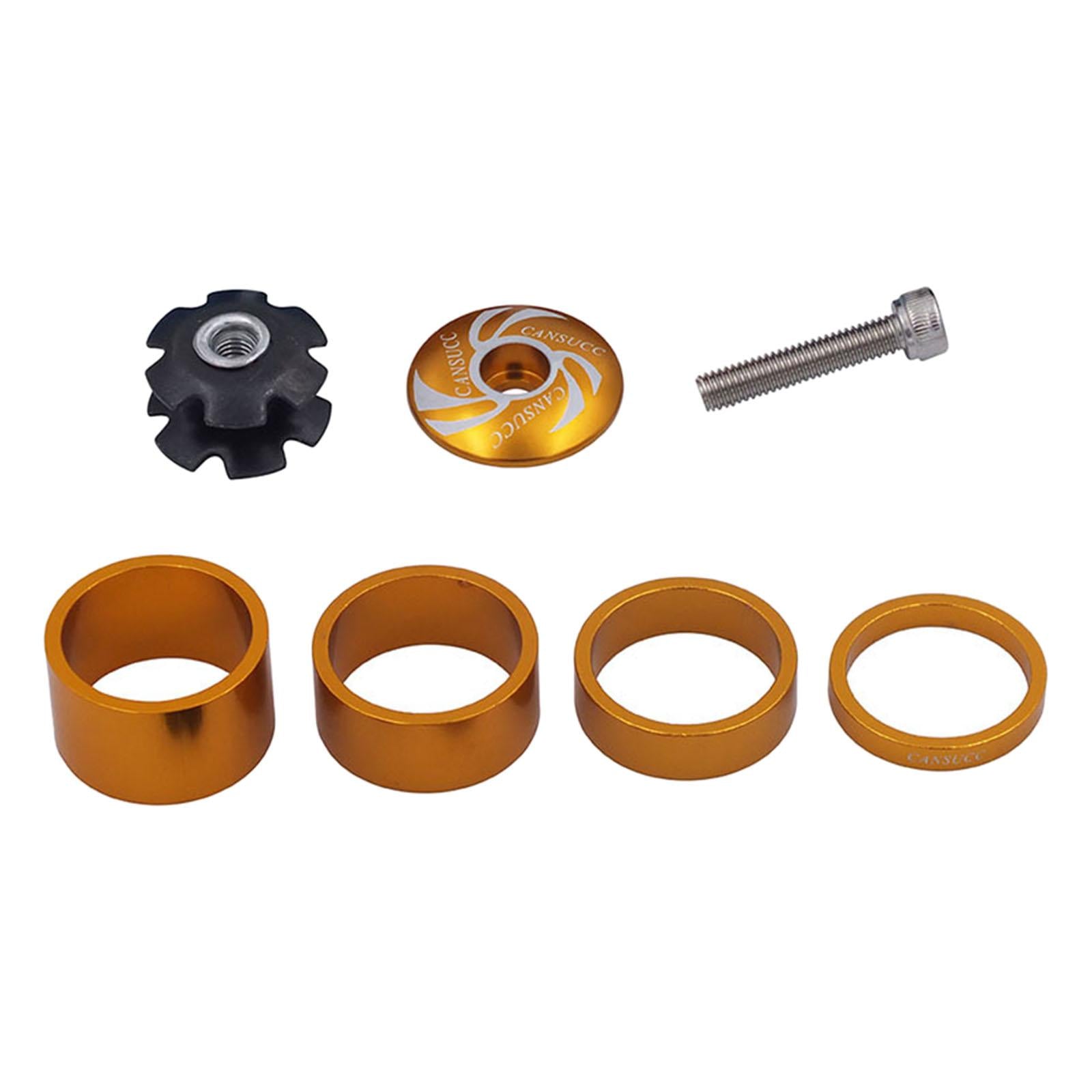 4xBikes Headset Spacers Front Fork Washers for Stem 1-1/8 Gold"