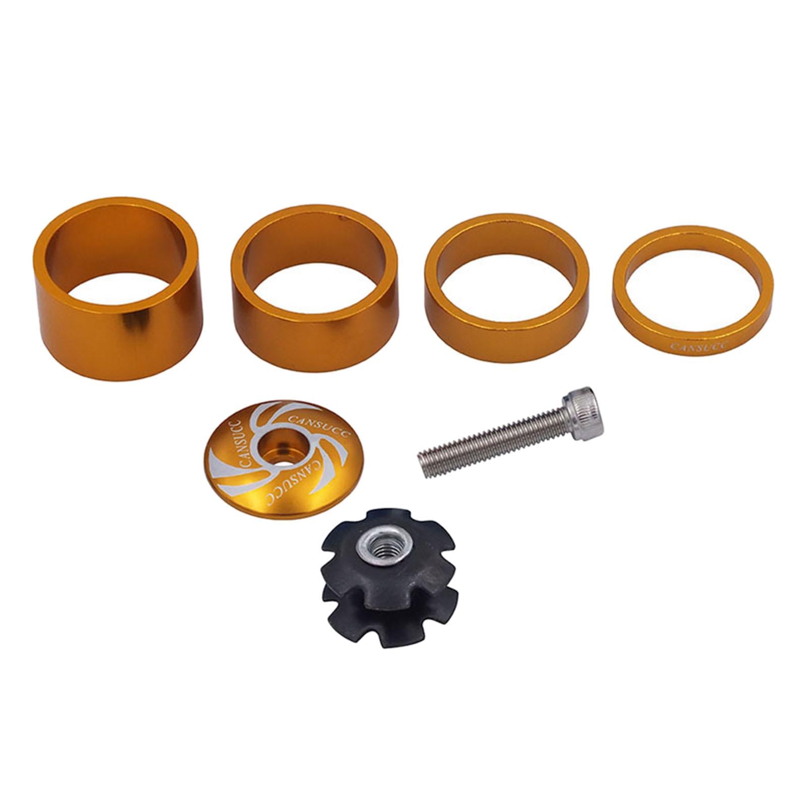 2xBikes Headset Spacers Front Fork Washers for Stem 1-1/8 Gold"