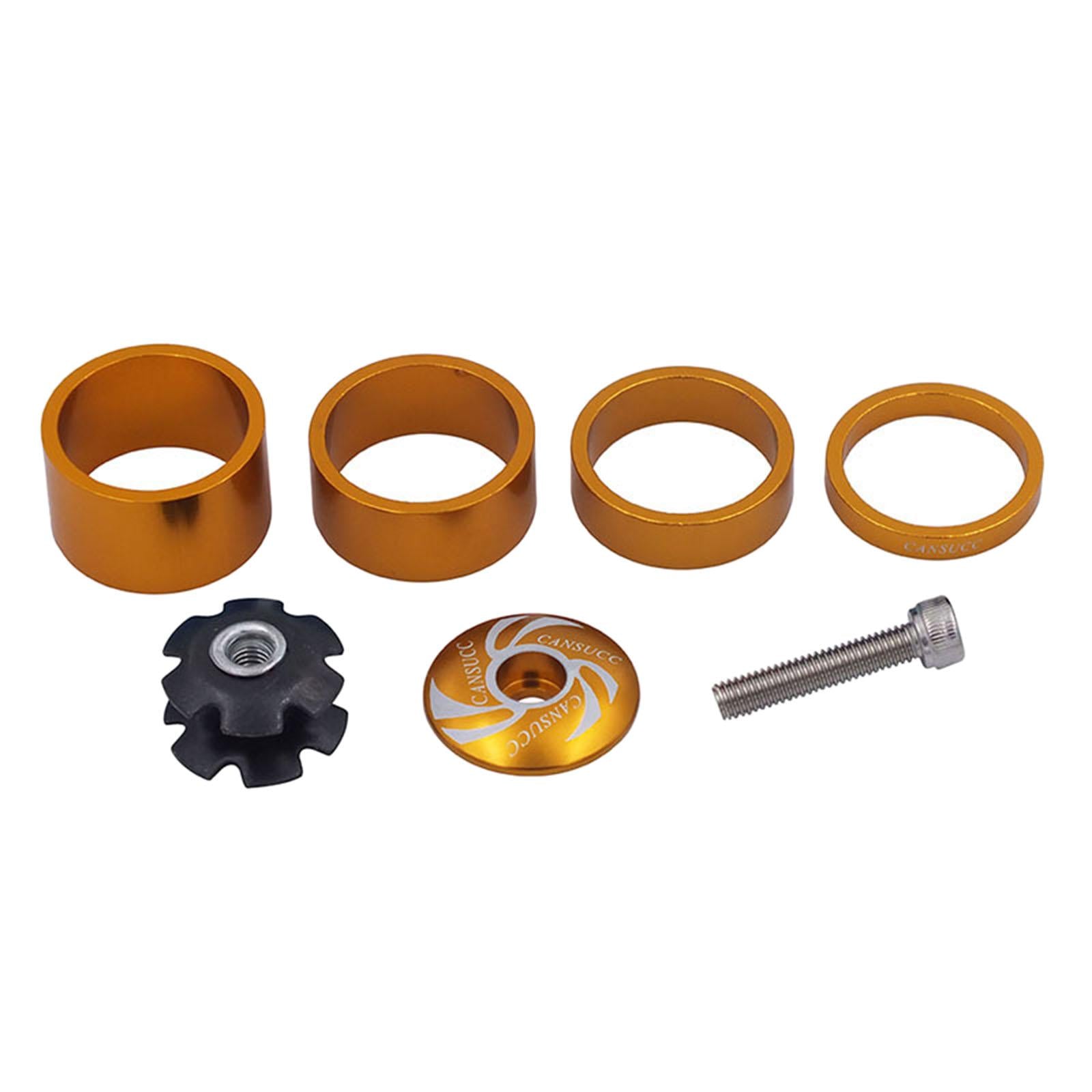 2xBikes Headset Spacers Front Fork Washers for Stem 1-1/8 Gold"