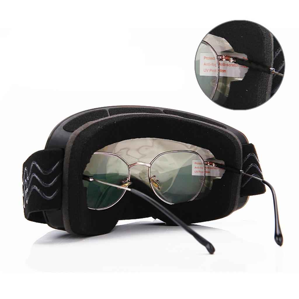 Anti-Fog Ski Snowmobile Goggles Snowboard Sunglasses Winter UV Protection Black and White